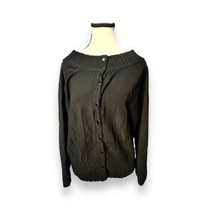 Women’s Rio Sud Button Down Black Sweater Large